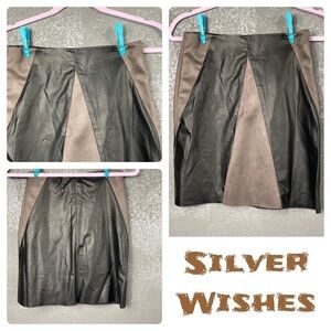 Silver Wishes faux leather suede mini skirt